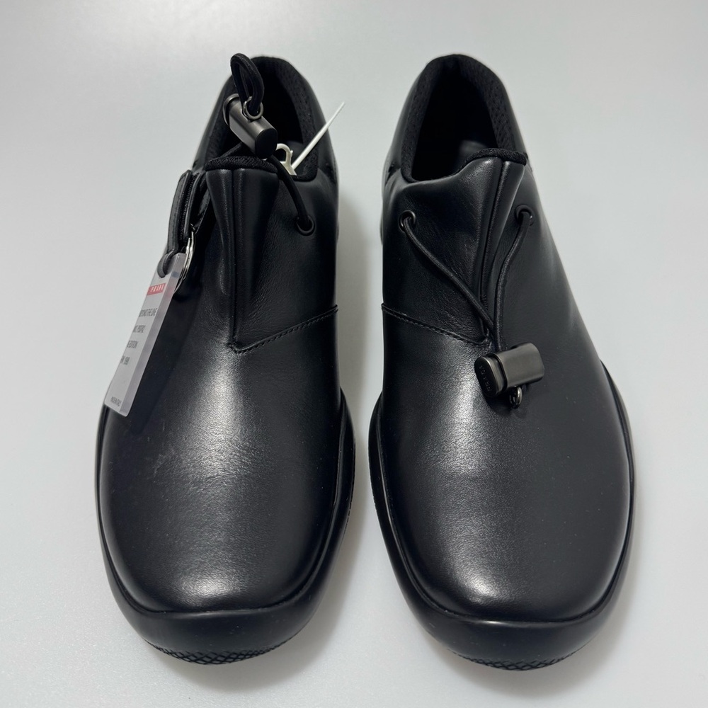 Prada Toblach Men’s Leather Sneakers Black Men’s Size 6 - Picture 2 of 8